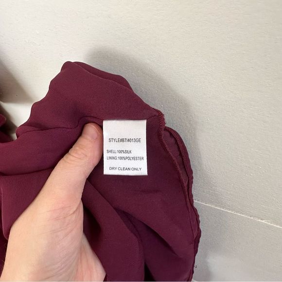 Parker Black Rosie Silk Maxi Ruffle Maroon Dress - Picture 10 of 13